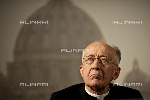 AAE-S-713155-3424 - The President of the Cultural Project of the Italian Church, Camillo Ruini (1931-) at Forum Cei on 150 years of the unity of Italy in the complex of Santo Spirito in Sassia in Rome - Date of photography: 02/12/2010 - Photo by Guido Montani, 2010 / © ANSA / Alinari Archives