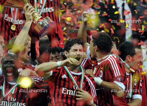 AAE-S-AE2E70-6CD4 - The Milan players celebrating winning the league at the Giuseppe Meazza stadium in Milan - Date of photography: 14/05/2011 - Daniel Dal Zennaro, 2011 / © ANSA / Alinari Archives