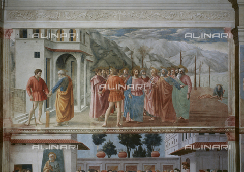 AGC-F-000550-0000 - The Tribute Money, fresco by Masaccio, part of a pictorial cycle telling the story of Saint Peter, in the Brancacci Chapel, Santa Maria del Carmine, Florence - Date of photography: 1992 - Alinari Archives, Florence