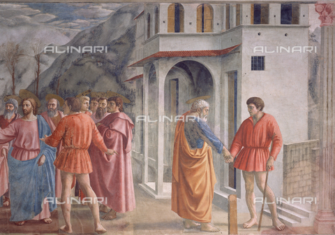 AGC-F-000552-0000 - Detail of the famous fresco by Masaccio of the tribute money, part of the pictorial cycle, whit the Saint Peter Story's, of the Brancacci Chapel in Santa Maria del Carmine in Florence - Date of photography: 1992 - Alinari Archives, Florence