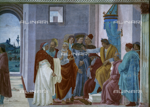 AGC-F-000565-0000 - The dispute of Simon Magus; by Filippino Lippi, part of the famous pictorial cycle whit Saint Peter Story's, in the Brancacci Chapel, Santa Maria del Carmine church, Florence - Date of photography: 1992 - Alinari Archives, Florence