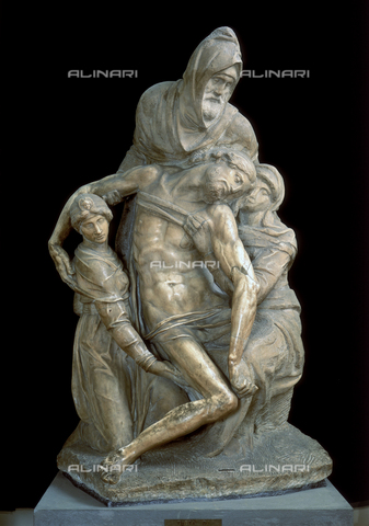 AGC-F-000587-0000 - Bandini Piety, sculpture in marble by Michelangelo, Museum of Opera del Duomo of S. Maria del Fiore, Florence - Date of photography: 1992 - Alinari Archives, Florence