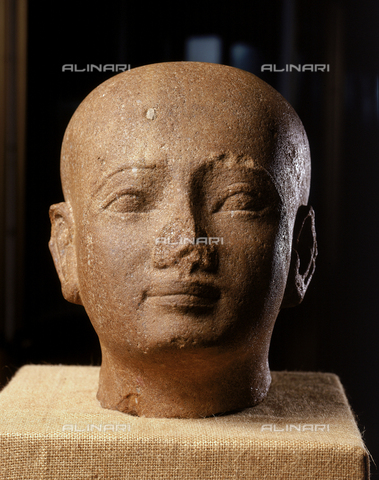 AGC-F-001968-0000 - Testa egiziana in granito rosa conservata nel Museo Egizio a Torino - Data dello scatto: 1995 - Archivi Alinari, Firenze
