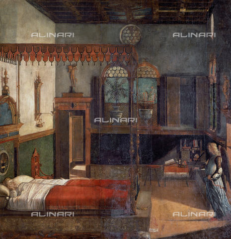 AGC-F-002223-0000 - The dream of Saint Ursula. Detail of the cycle of the Histories of St. Ursula by Vittore Carpaccio, exhibited at the Accademia Galleries, Venice - Date of photography: 1996 - Alinari Archives, Florence