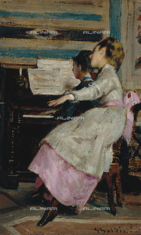 AGC-F-002485-0000 - Al pianoforte, dipinto di Giovanni Boldini nella Pinacoteca Provinciale di Bari. - Data dello scatto: 00/03/1997 - Archivi Alinari, Firenze
