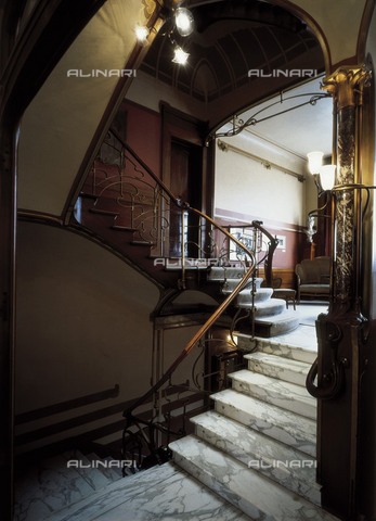 AIS-F-064730-0000 - HORTA, Và­ctor (1861-1947). Horta Museum. 1898. Inner staircase. Art Nouveau. Architecture. BELGIUM. Laeken. Victor Horta House Museum. - Paul Maeyaert / Iberfoto/Archivi Alinari