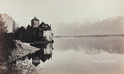 AVQ-A-000012-0003 - The Castle of Chillon (Chà¢teau de Chillon) on Lake Geneva, near Montreux - Date of photography: 1860-1880 - Alinari Archives, Florence