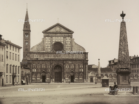 AVQ-A-000079-0005 - Façade of the Church of Santa Maria Novella, Florence - Date of photography: 1855 ca. - Alinari Archives, Florence