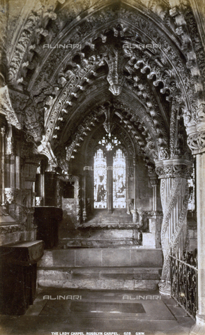 AVQ-A-000223-0050 - View of the interior of the Rosslyn Chapel in the vicinity of Edinburgh - Date of photography: 1860-1880 ca. - Alinari Archives, Florence