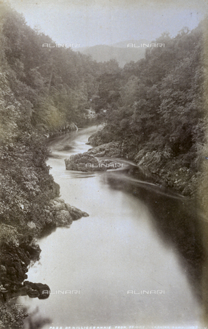 AVQ-A-000223-0084 - Enchanting river landscape in the rocky gorge of Killiecrankie in Great Britain - Date of photography: 1860-1880 ca. - Alinari Archives, Florence