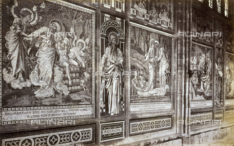 AVQ-A-000223-0107 - The mosaics in one of the side aisles of the Gothic Cathedral of Chester, in England - Date of photography: 1870-1888 ca. - Alinari Archives, Florence
