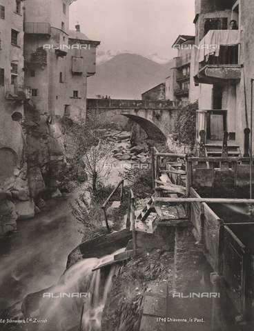 AVQ-A-000370-0018 - View of the small town of Chiavenna, in the Province of Sondrio - Date of photography: 1890 ca. - Alinari Archives, Florence
