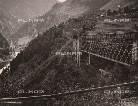 AVQ-A-000370-0028 - Panoramic view of the railway near Amsteg, Switzerland - Date of photography: 1890 ca. - Alinari Archives, Florence