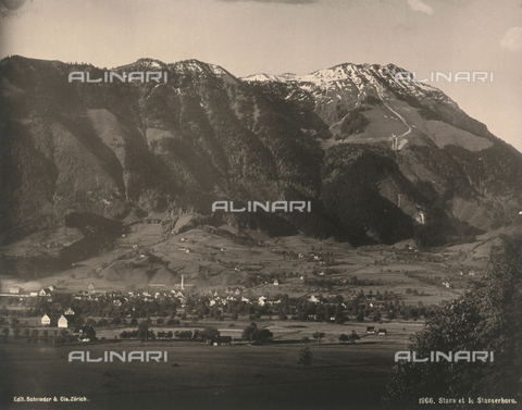 AVQ-A-000402-0006 - The town of Stans and, in the background, the Stanserhorn mountain range, Switzerland - Date of photography: 1910 ca. - Alinari Archives, Florence