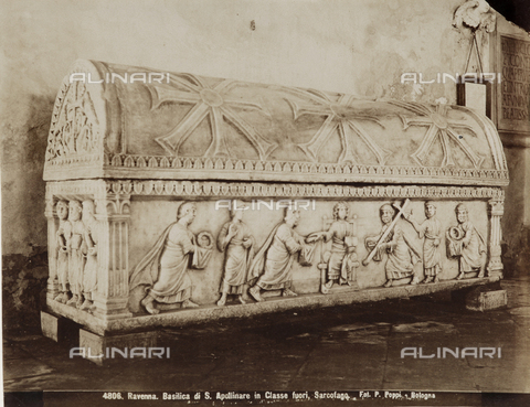 AVQ-A-000451-0084 - Sarcophagus of the Twelve Apostles, Sant'Apollinare in Classe Basilica, Ravenna - Date of photography: 1895 ca. - Alinari Archives, Florence