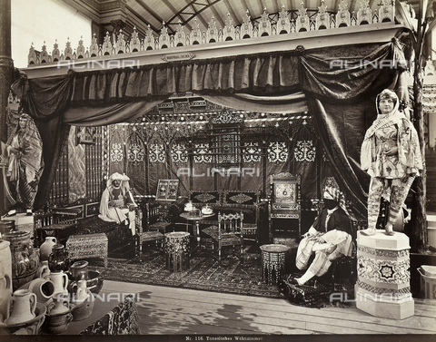 AVQ-A-000456-0045 - Vienna Universal Exhibition of 1873: interior of a pavilion with Tunisian furnishings - Date of photography: 1873 - Alinari Archives, Florence