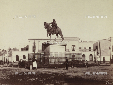 AVQ-A-000480-0018 - Equestrian statue of Charles IV in the Plaza Manuel of Mexico City - Date of photography: 1896 - Alinari Archives, Florence