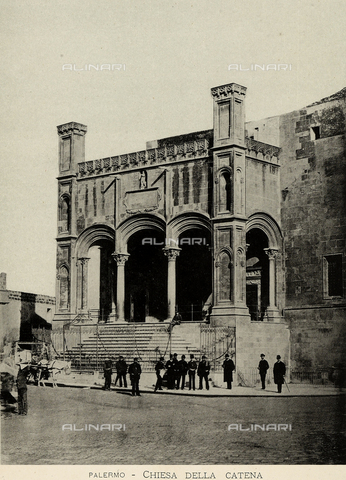 AVQ-A-000548-0040 - People meeting in front of the Church of Santa Maria della Catena, Palermo - Date of photography: 1891 - 1892 - Alinari Archives, Florence
