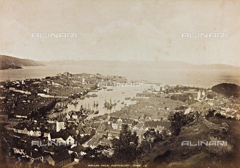 AVQ-A-000630-0005 - View of Bergen from Flà¸yfjellet, Norway - Date of photography: 1890 ca. - Alinari Archives, Florence
