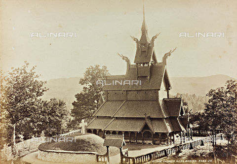 AVQ-A-000630-0006 - Stave Church near Bergen, Norway - Date of photography: 1890 ca. - Alinari Archives, Florence