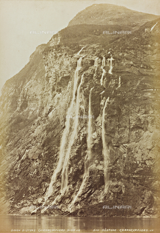 AVQ-A-000630-0018 - "Seven Sisters" Waterfalls, Geiranger Fjord, Norway - Date of photography: 1890 ca. - Alinari Archives, Florence