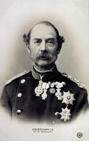 AVQ-A-000806-0030 - Half-length portrait of the King of Denmark Christian Ix (1818-1906), with numerous medals on his chest - Date of photography: 1900-1906 - Alinari Archives, Florence