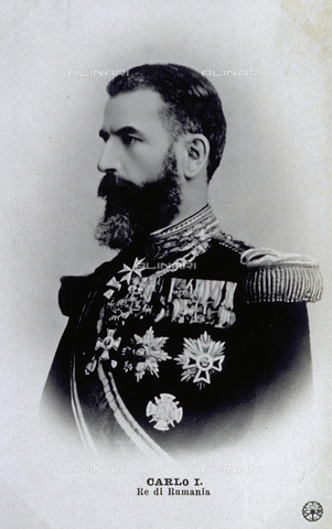 AVQ-A-000806-0033 - Half-length portrait, in profile, of the King of Rumania Charles I (1839-1914) with numerous medals on his chest - Date of photography: 1880 ca. - Alinari Archives, Florence