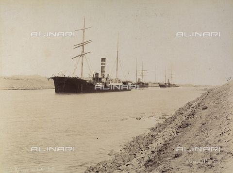 AVQ-A-000845-0017 - Some ships sailing toward the canal, Port Said - Date of photography: 1890 ca. - Alinari Archives, Florence