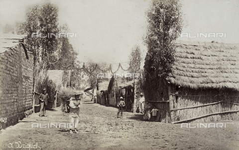 AVQ-A-000897-0025 - Inhabitants and huts in the village of Santa Anita in Mexico - Date of photography: 12/1896 - Alinari Archives, Florence