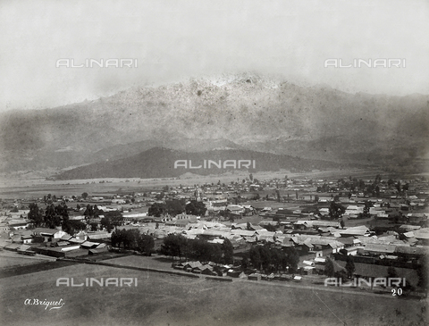 AVQ-A-000897-0030 - Panorama of the town of Amecameca in Mexico. In the background is a volcano. - Date of photography: 12/1896 - Alinari Archives, Florence