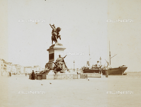 AVQ-A-000921-0070 - View of the Riva degli Schiavoni with the equestrian monument to Vittorio Emanuele II, Venice - Date of photography: 1898-1899 - Gabba Raccolta Acquisto / Alinari Archives, Florence