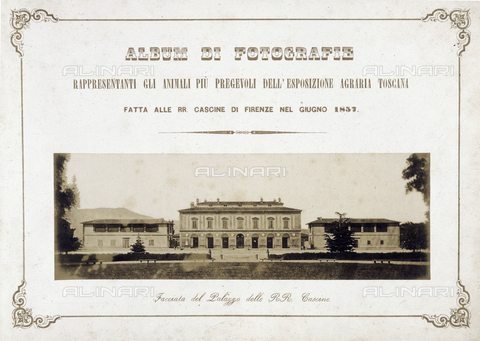 AVQ-A-000993-0049 - Tuscan Agricultural Exposition, hosted by RR. Farmhouses of Florence, June 1857: facade of the R.R. Cascine building - Date of photography: 1857 - Alinari Archives, Florence