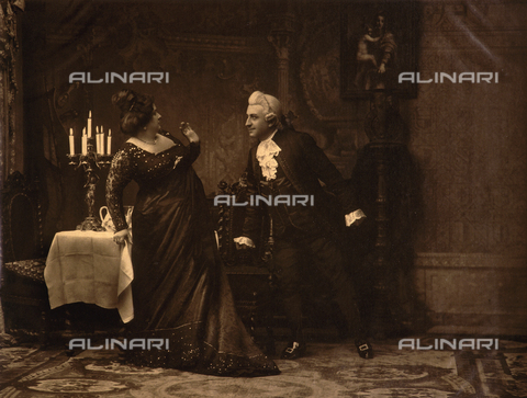 AVQ-A-001055-0035 - Scene from Act II of the opera 'Tosca' by Giacomo Puccini - Date of photography: 1905 ca. - Alinari Archives, Florence