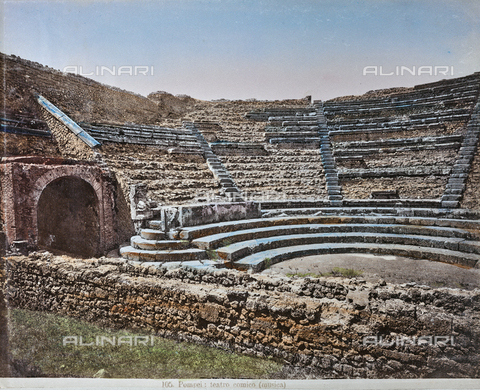 AVQ-A-001101-0052 - Album "Italie III -Italie - Naples- March 1904": Comedy theater in Pompeii; the original 1890 shots were colored for the march 1904 edition - Date of photography: 1890 - Alinari Archives, Florence