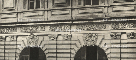 AVQ-A-001263-0041 - The decorative furnishings of the Nouveau Louvre and the Palace des Tuileries, Paris: carving with a detail of the facade - Date of photography: 1855 ca. - Alinari Archives, Florence