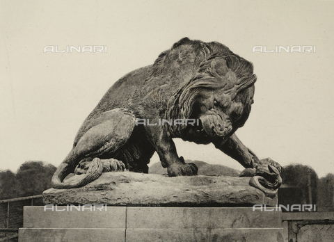 AVQ-A-001263-0055 - The decorative furnishings of the Nouveau Louvre and the Palace des Tuileries, Paris: carving depicting a lion - Date of photography: 1855 ca. - Alinari Archives, Florence