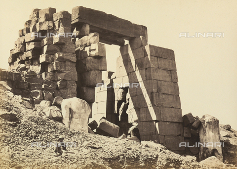 AVQ-A-001437-0048 - Granite pylon, Thebes - Date of photography: 1857 - Alinari Archives, Florence
