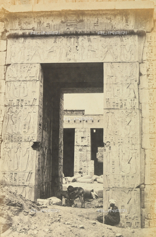 AVQ-A-001437-0055 - "Egypt and Palestine": entrance to the great temple of Ramses III, Medinet Habou, Thebes, Egypt - Date of photography: 1857 - Alinari Archives, Florence