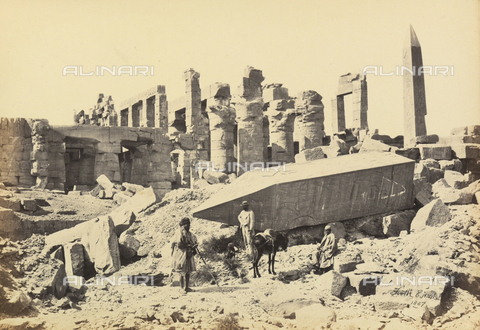 AVQ-A-001437-0069 - "Egypt and Palestine": granite obelisk built by the Pharaoh Tutmosis I and queen Hatshepsut in the great temple of Amon-Ra, Karnak, Egypt - Date of photography: 1857 - Alinari Archives, Florence