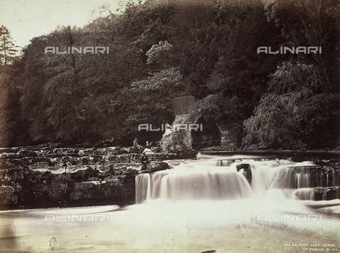AVQ-A-001504-0037 - A spot for salmon fishing on a river near Leixlip, Ireland - Date of photography: 1880 - 1890 ca. - Alinari Archives, Florence