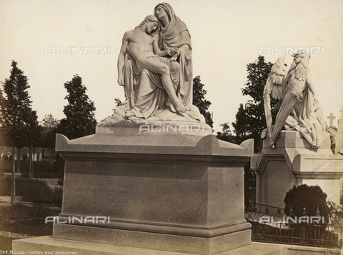 AVQ-A-001547-0026 - The Pity, Monument to Cacciatori Family, Benedetto Cacciatori (1794-1871), Monumental Cemetery, Milan - Date of photography: 1885 ca. - Alinari Archives, Florence