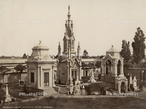 AVQ-A-001547-0030 - Wayside shrines in the Israelite Quarter of the Monumental Cemetery in Milan - Date of photography: 1885 ca. - Alinari Archives, Florence