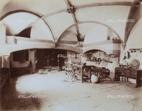AVQ-A-001553-0012 - The kitchen of the castle at Issogne, Valle d'Aosta - Date of photography: 1878-1882 ca. - Alinari Archives, Florence