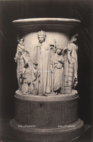 AVQ-A-001591-0022 - National Italian Exposition of 1861: base for a porphyry cup, plaster model, work by Giovanni Duprè (not competing) - Date of photography: 1861 - Alinari Archives, Florence