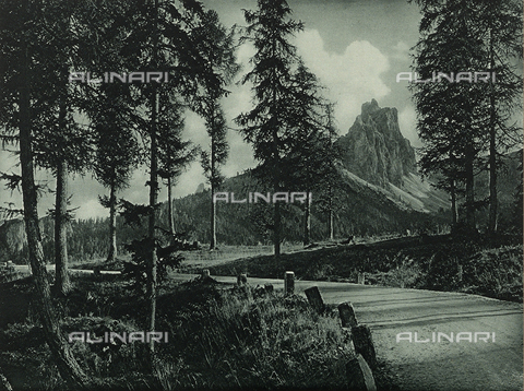 AVQ-A-001889-0038 - Croda da Lago peak in the Alpine Dolomites - Date of photography: 1925-1930 ca. - Alinari Archives, Florence