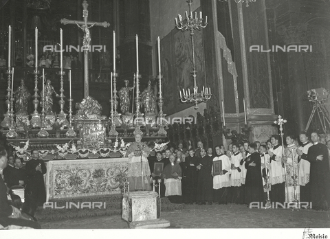 AVQ-A-002364-0010 - XIV National Eucharistic Congress of Turin: speech in homage to Cardinal Maurilio Fossati - Date of photography: 1953 - Alinari Archives, Florence