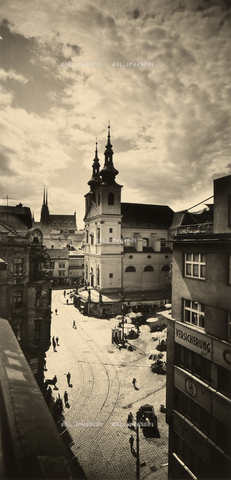 AVQ-A-003560-0004 - View of St. Michael's church, formerly a Dominican conventual church, and of the Dominican square in Brno, Czech Republic - Date of photography: 1937 - Alinari Archives, Florence