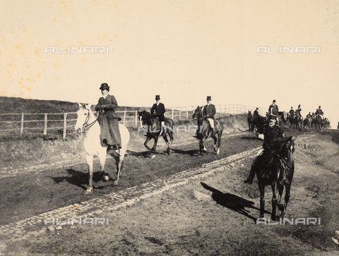 AVQ-A-003771-0040 - Fox hunting in the Cecchignola countryside near Rome - Date of photography: 01/02/1897 - Alinari Archives, Florence