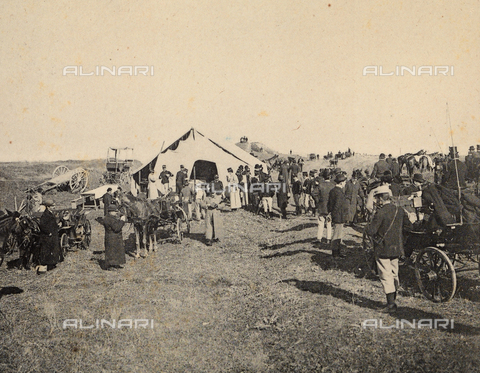 AVQ-A-003771-0046 - Base camp set up during a fox hunt at Ponte Mammolo, near Rome - Date of photography: 11/02/1897 - Alinari Archives, Florence