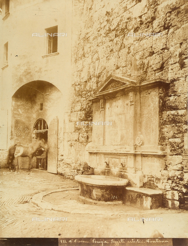 AVQ-A-003846-0066 - Ancient fountain on a street in the center of Perugia - Date of photography: 1875 ca. - Alinari Archives, Florence